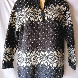 Women's Gray Wool Blend 1/2 Zip Sweater Size PM